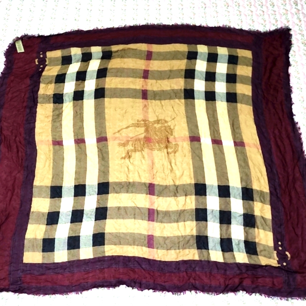 Large Burberry Haymarket Prorsum Logo Plaid Patte… - image 2